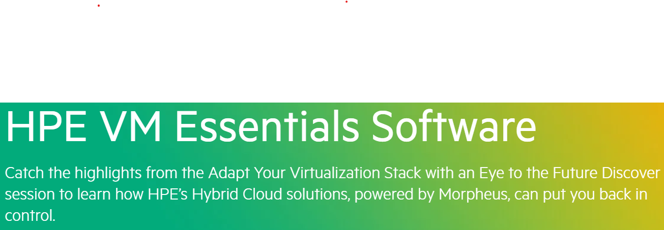 Demostración de software virtualización HPE VM Essentials